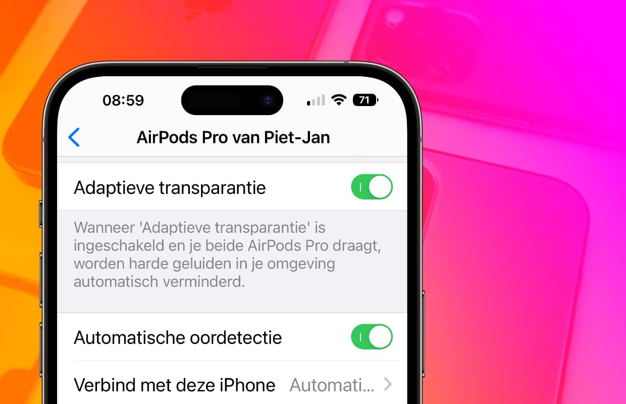 iOS 16.1 bèta: adaptieve transparantie op AirPods Pro 1 (of toch niet)