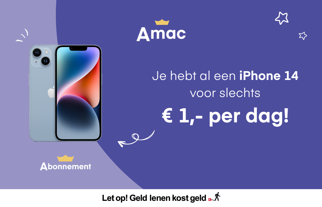 Voor 1 euro per dag beschikken over een iPhone 14? Het kan nu bij Amac (ADV)