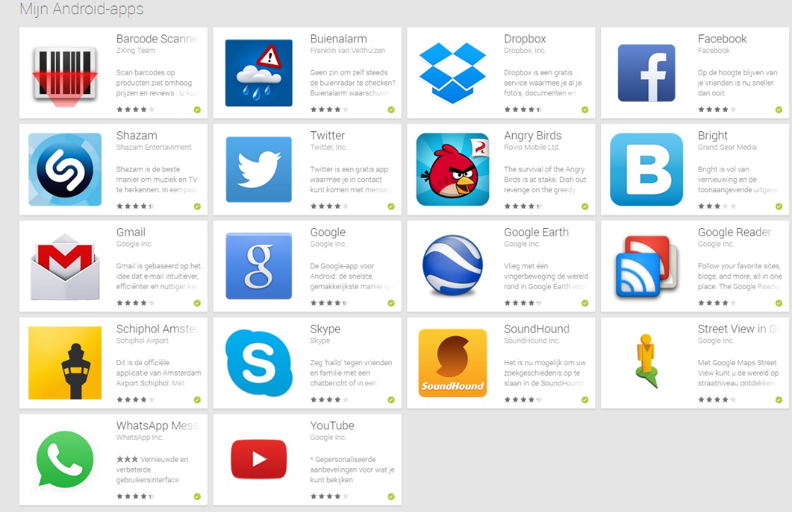 Update en verwijder apps via de Google Play webversie