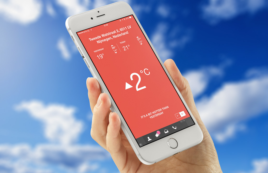 Deze weer-app toont of het warmer of kouder is dan gisteren