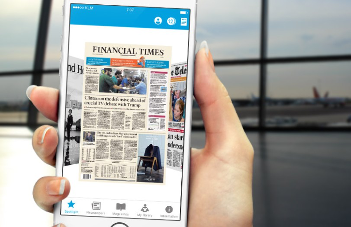 KLM Media-app vervangt kranten in het vliegtuig, later ook films en series