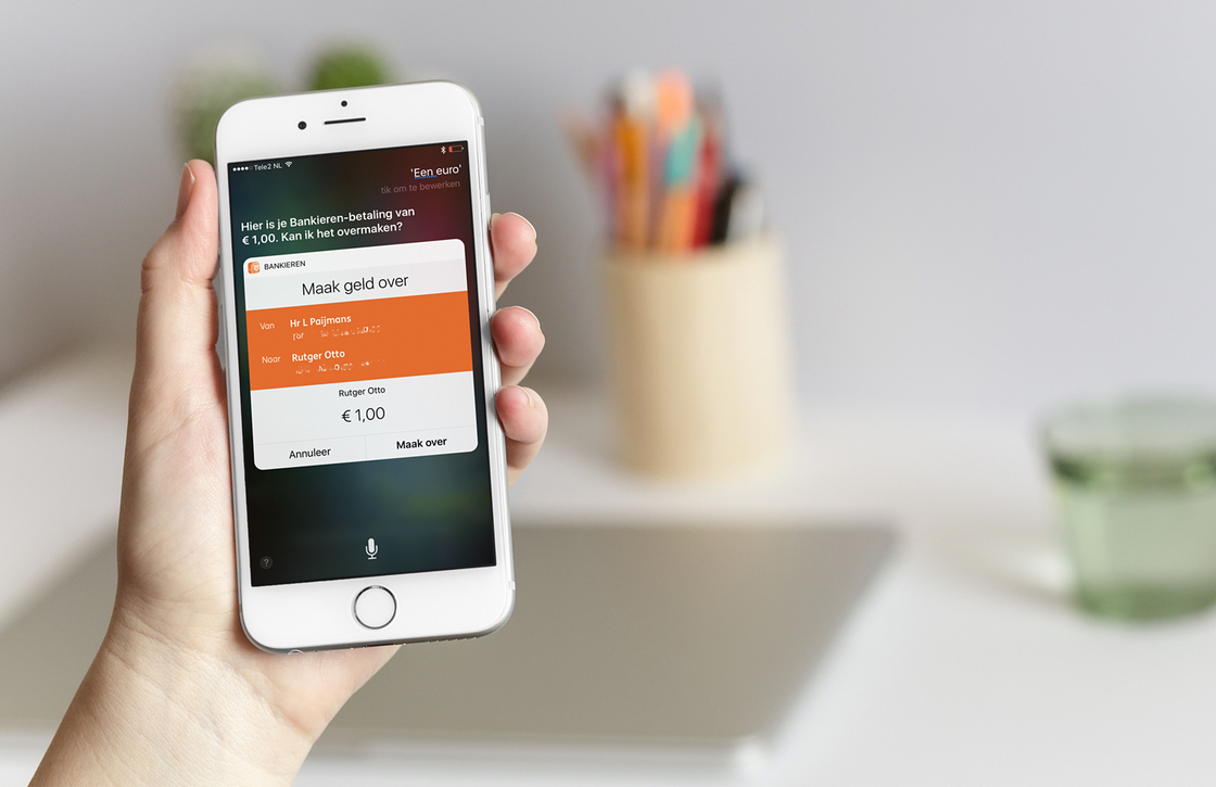 ‘Hé Siri, maak vijf euro over via de ING Bankieren-app!’