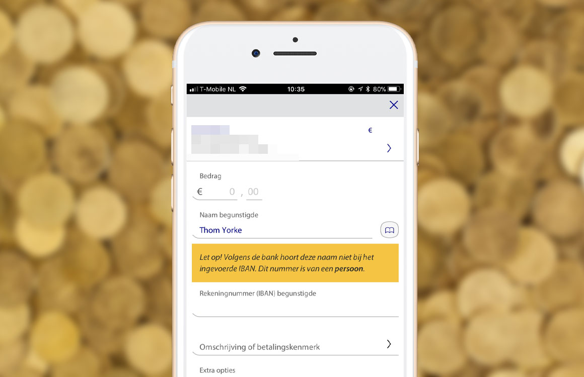 Rabobank-app zorgt dat je geld overmaakt naar de juiste persoon