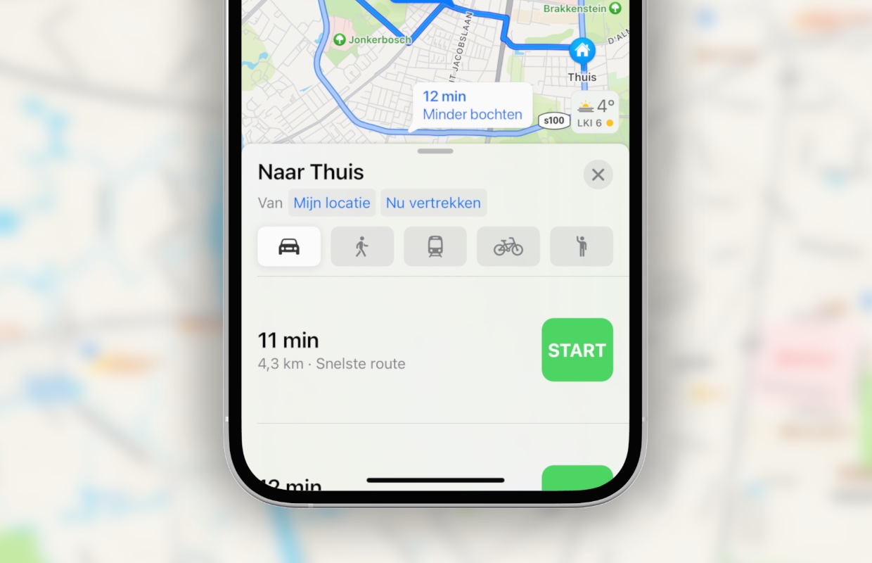 Snel de route naar huis vinden met Apple Kaarten of Google Maps