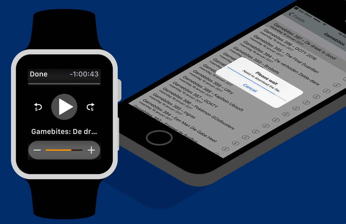 WatchPlayer laat je podcasts luisteren via de Apple Watch-luidspreker