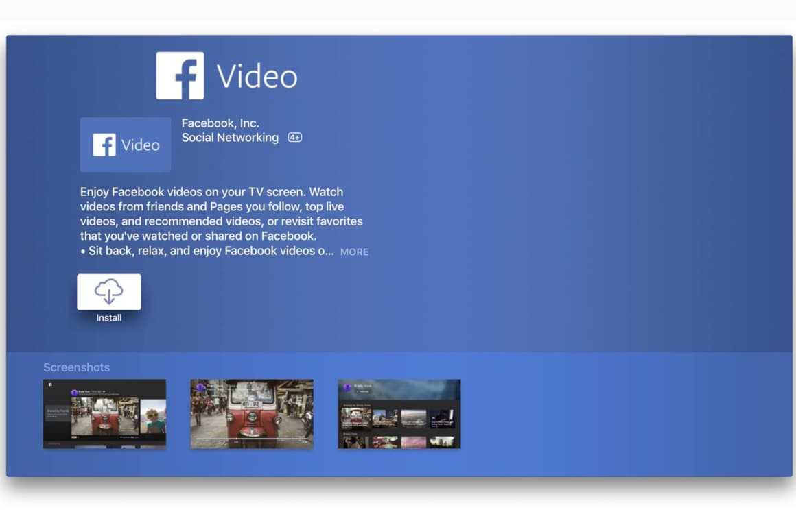 Facebook lanceert gloednieuwe Facebook Video-app voor Apple TV