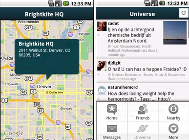 Brightkite lanceert Android-applicatie