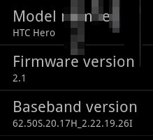 HTC Hero met Android 2.1 gesignaleerd?