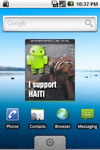 Help Haïti, koop een Android-widget