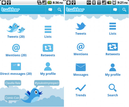 Twitter voor Android krijgt minimalistisch menu