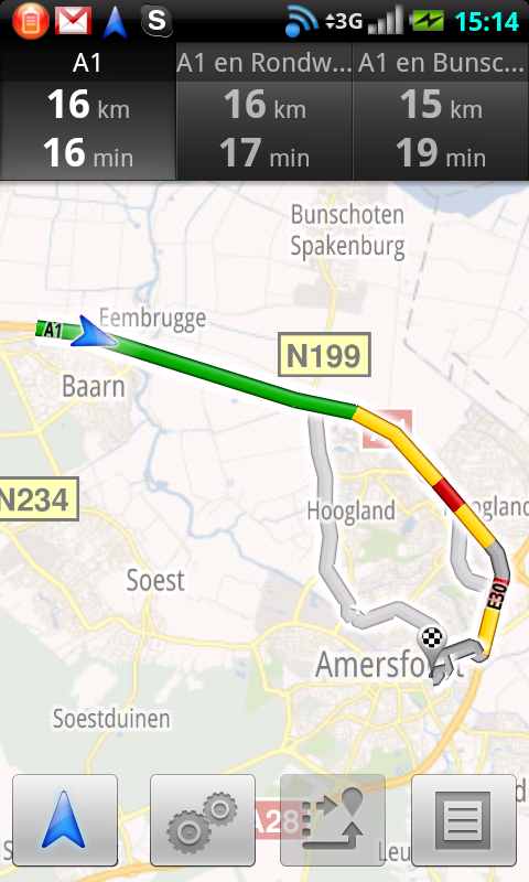 Google Maps Navigatie toont verkeersdrukte op Nederlandse snelwegen