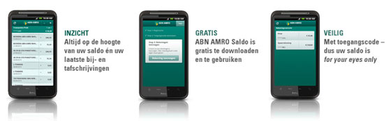 ABN AMRO Saldo-applicatie in de Android Market