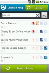 Checkin King: inchecken op Foursquare, Facebook, Google Places en Gowalla