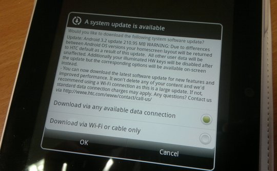 HTC begint met uitrollen Honeycomb-update voor HTC Flyer