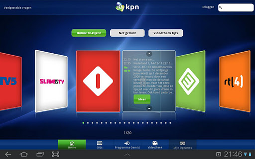 Kijk televisie van KPN op je Android-tablet