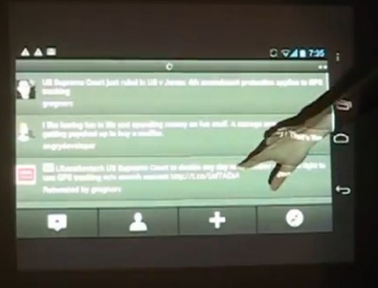 Ice Cream Sandwich op muurgrootte dankzij Galaxy Nexus, Kinect en een projector