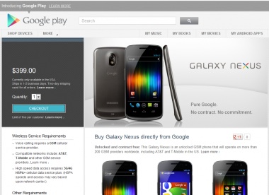 Google verkoopt Galaxy Nexus met HSPA+ voor 399 dollar