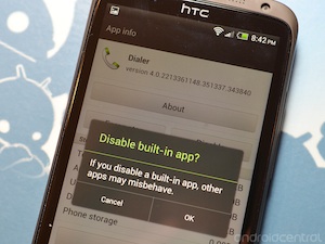 Uitschakelen van HTC Sense 4.0-apps maakt telefoon onbruikbaar