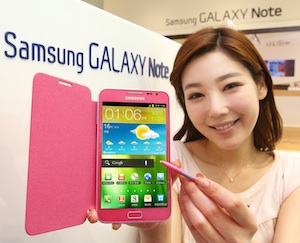 Roze Samsung Galaxy Note vanaf nu te koop in Azië