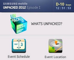 Samsung noemt ‘Galaxy S3’ in Unpacked Mobile-app