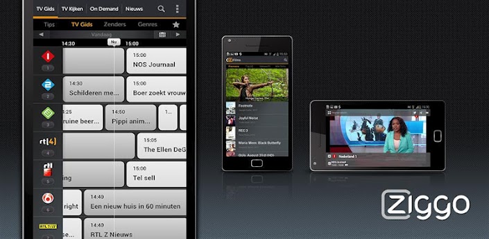 Ziggo lanceert live tv-kijken voor Android-smartphones en -tablets
