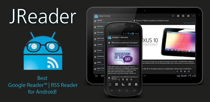 JReader: uitgebreide en gratis Google Reader RSS-lezer voor smartphones en tablets