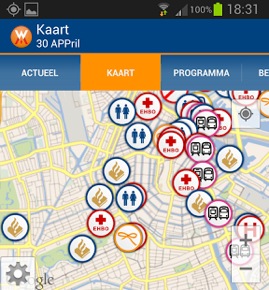 Politie toont drukte op 30 april in smartphone-app 30 APPril
