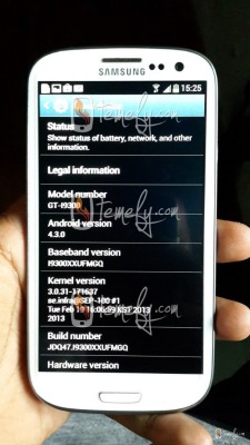 Samsung Galaxy S3 met Android 4.3 gespot