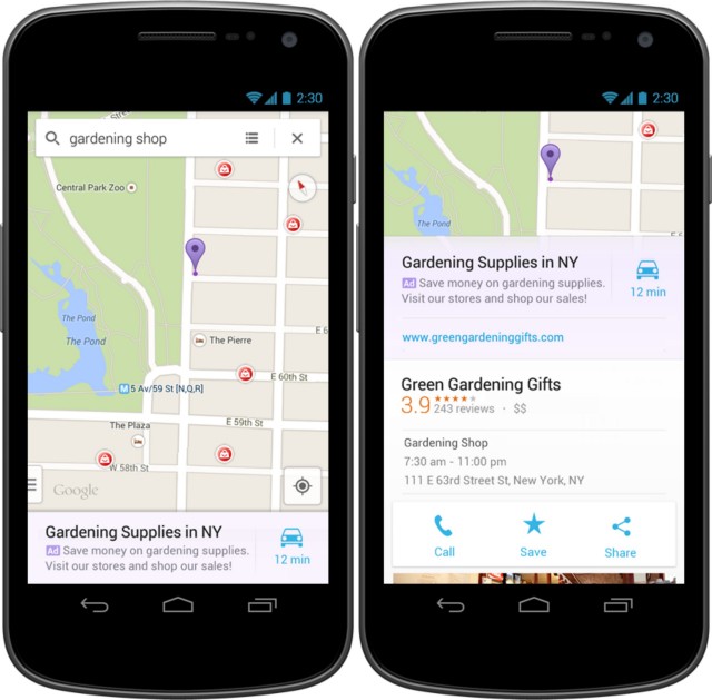 Google Maps advertenties worden binnenkort werkelijkheid
