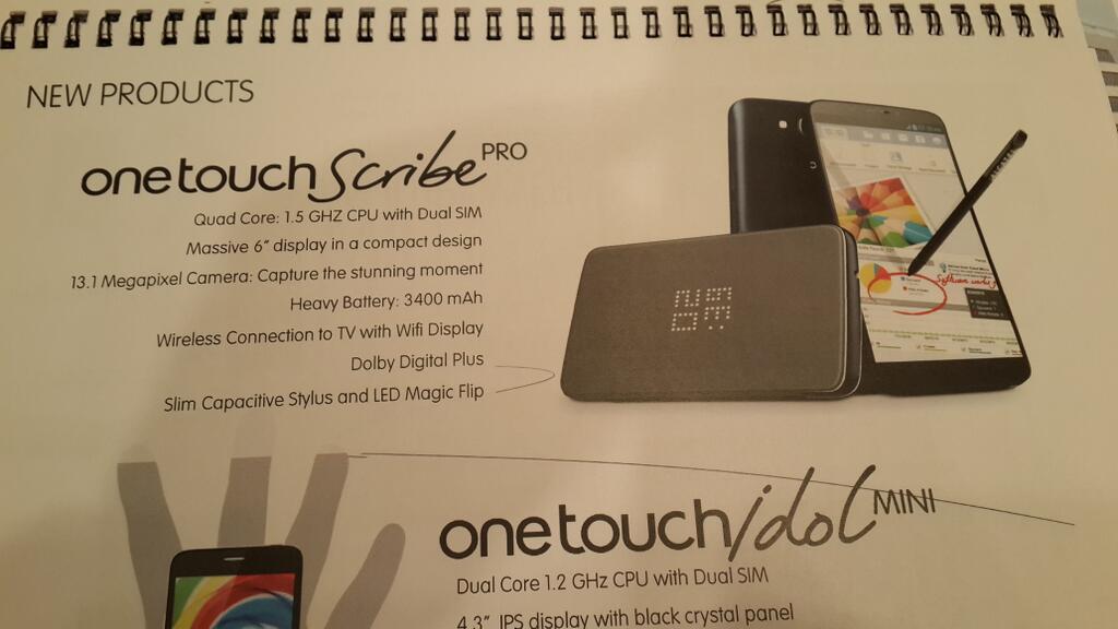 Alcatel One Touch Scribe Pro gelekt: 6 inch en quadcore voor 300 dollar
