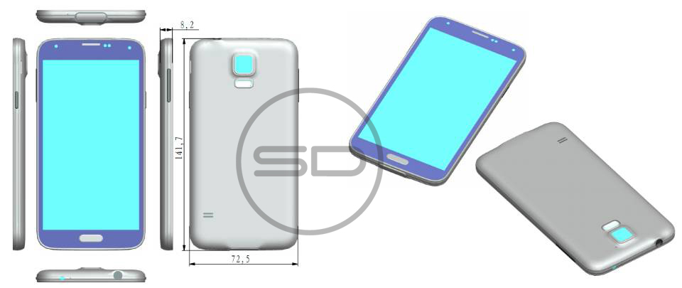 Uitgelekte officiële Galaxy S5 render laat smartphone zien