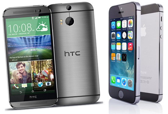 HTC One M8 versus iPhone 5S: wie wint?
