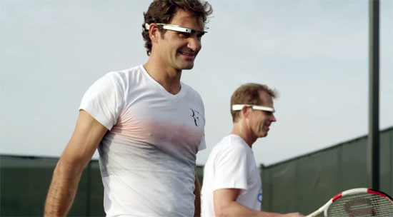 Video: zie Roger Federer tennissen met Google Glass