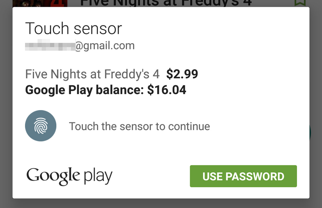 Google Play Store laat je nu betalen met je vingerafdruk