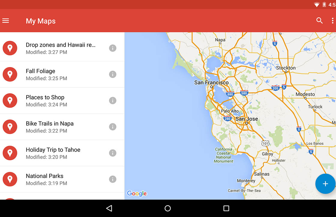 Google geeft My Maps voor Android complete make-over