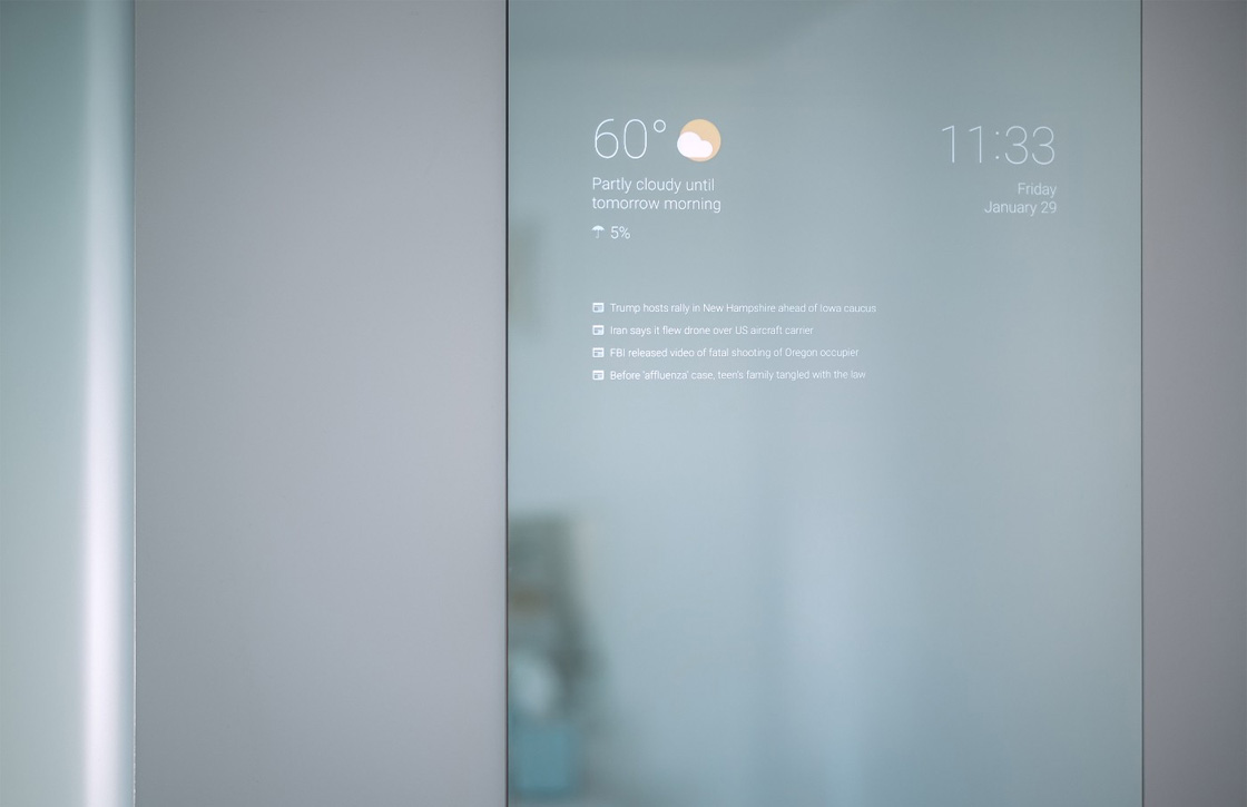 Foto’s: Google-techneut maakt slimme badkamerspiegel met Android