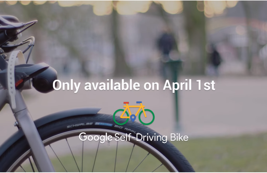1 april: Google introduceert zelfrijdende fiets in Nederland