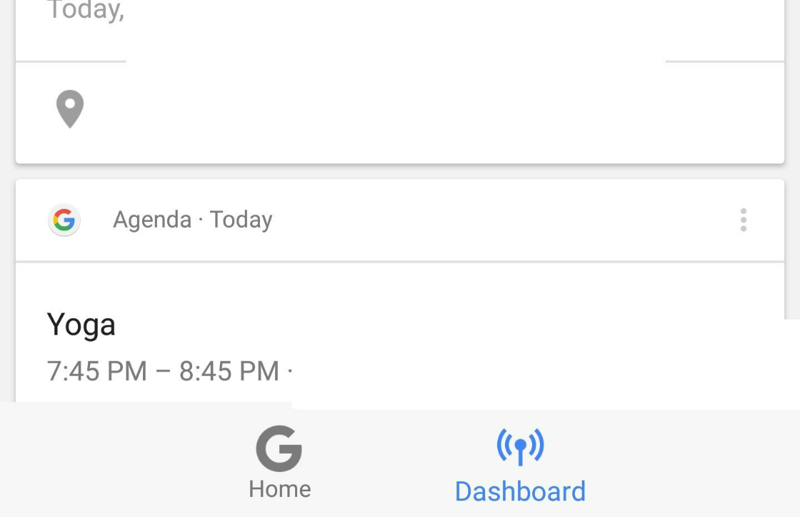 Google Now Dashboard-tab brengt informatie van andere diensten samen