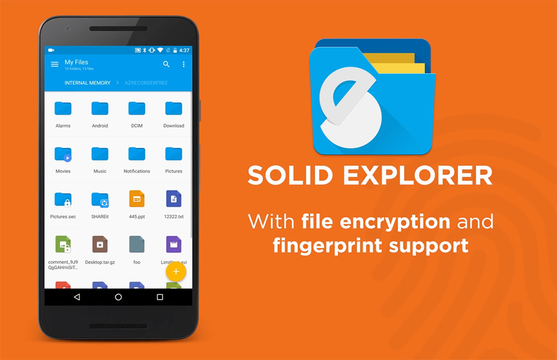 Solid Explorer 2.2 introduceert encryptie en ondersteuning voor vingerafdrukscanner