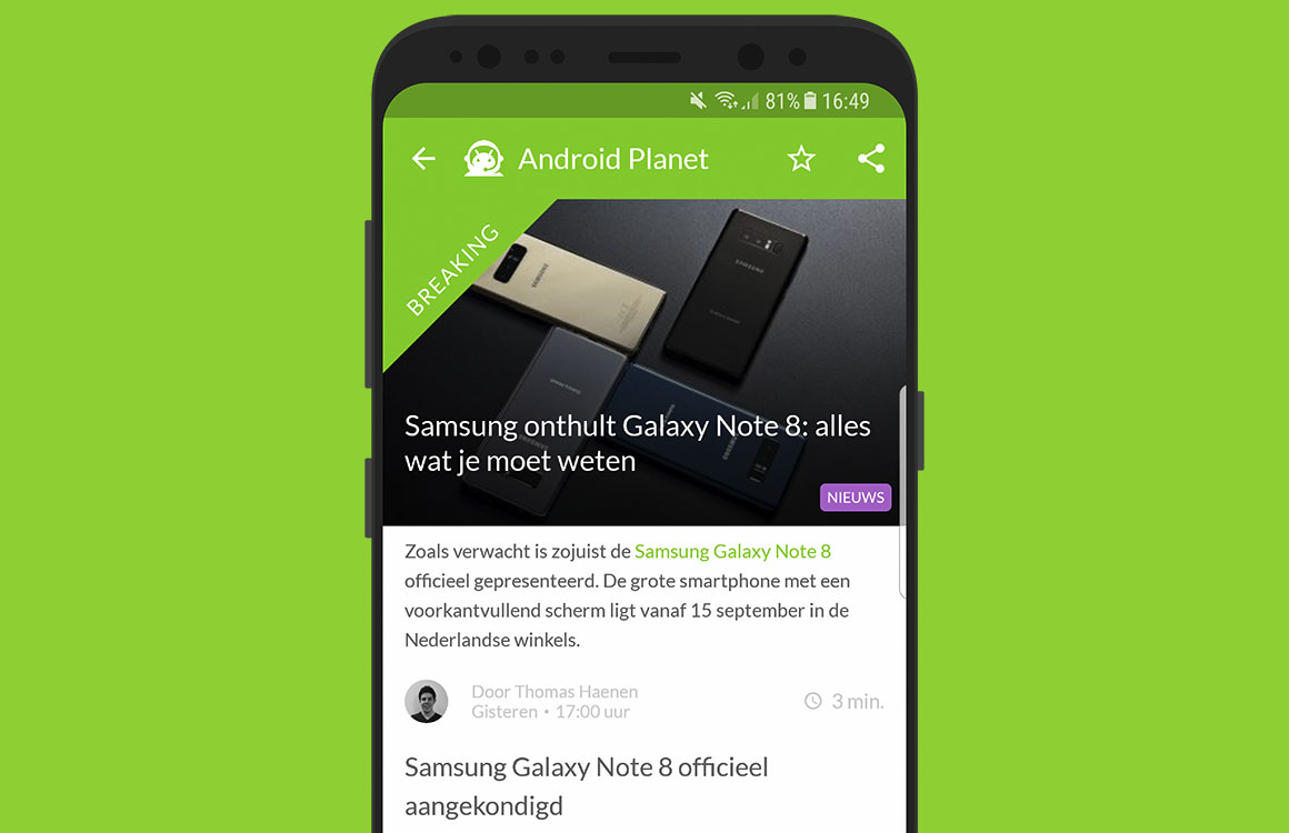 Android nieuws #34: Android Oreo en de Samsung Galaxy Note 8