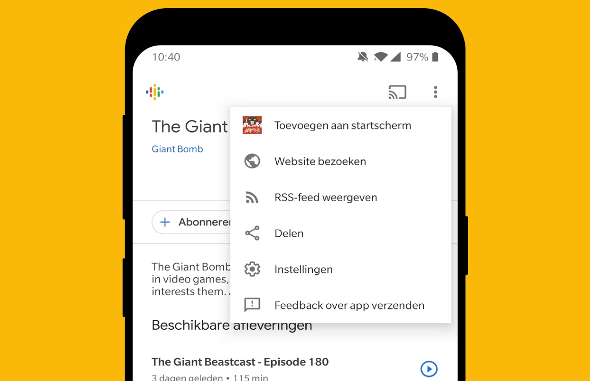Zo deel je podcasts en afleveringen in de Google Podcasts-app