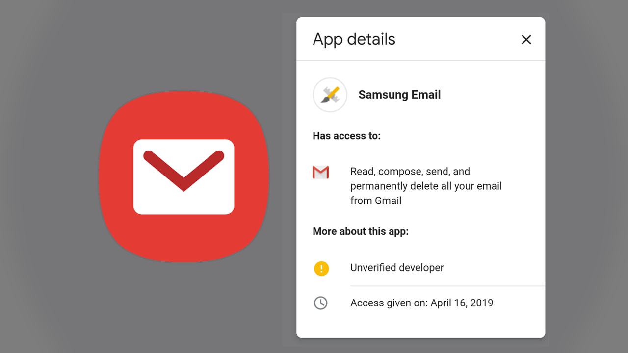 Waarom Google je opeens waarschuwt voor de Samsung Email-app