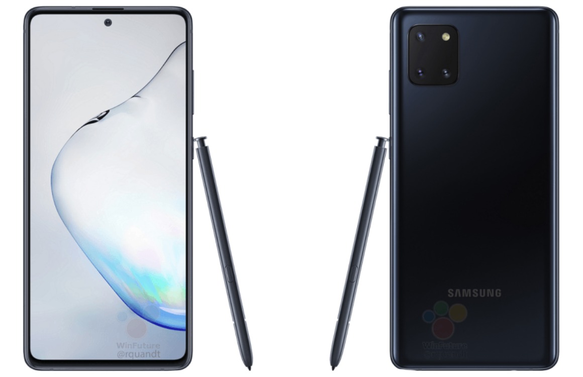 Renders: Samsung Galaxy Note 10 Lite krijgt herkenbaar design en hoofdtelefooningang