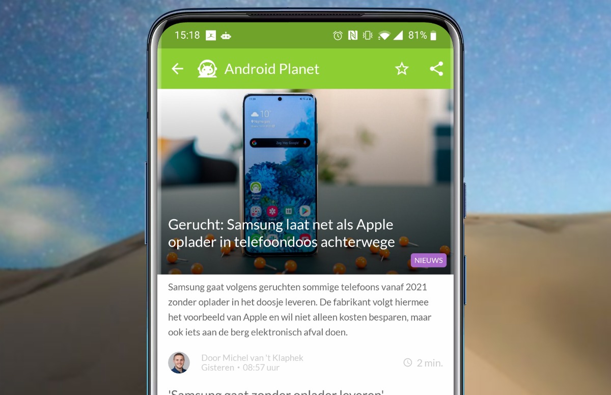 Android-nieuws #28: Samsung-telefoons zonder oplader en Android 11 in september