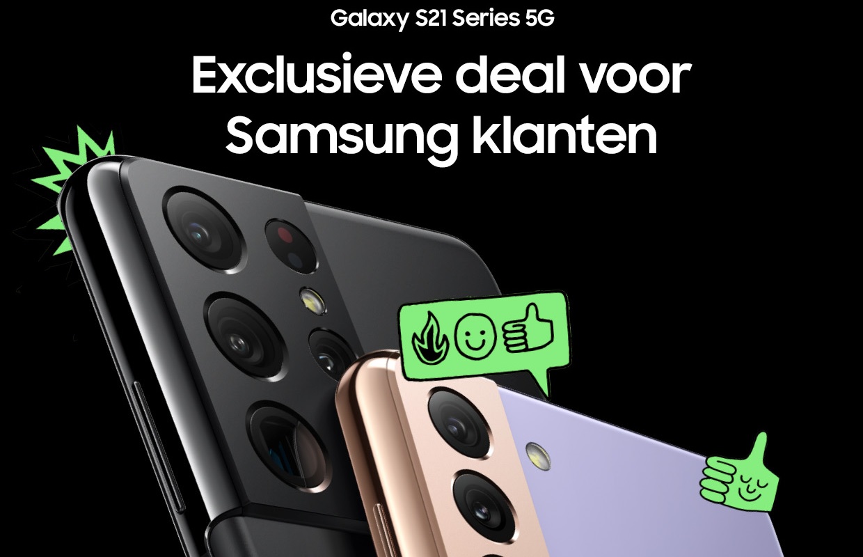 Krijg 100 euro korting bij aanschaf van de Samsung Galaxy S21 (ADV)
