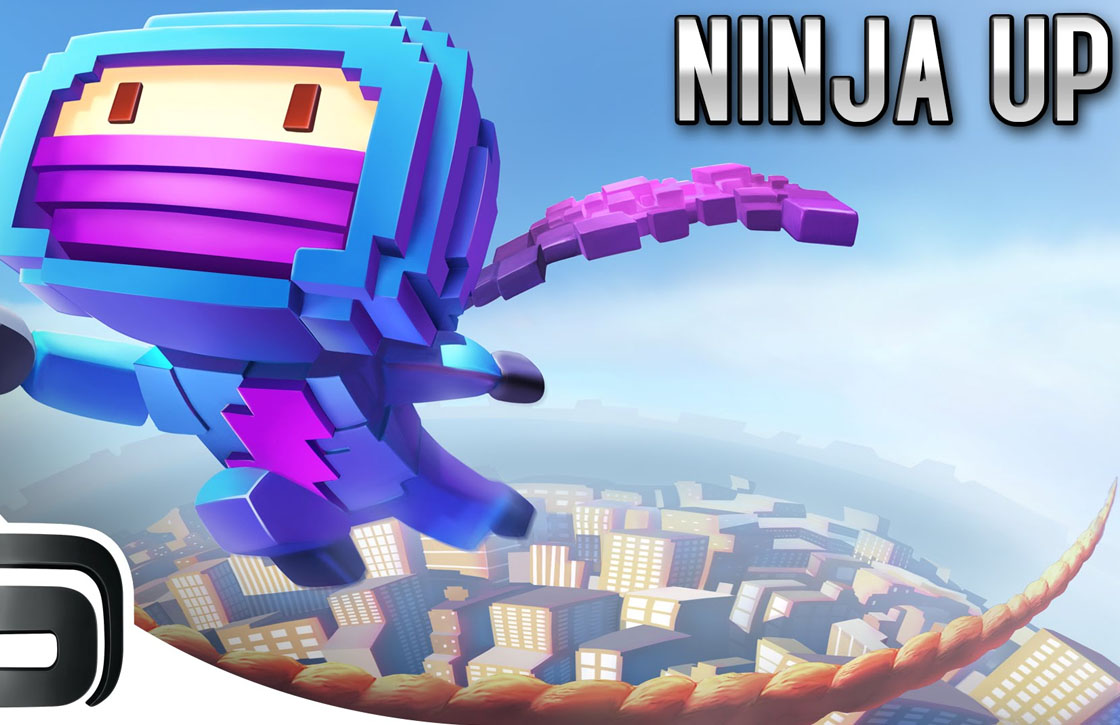 Spring naar grote hoogtes in Ninja Up