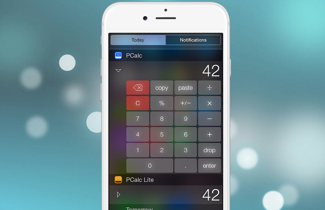 Apple cijfert calculator widget weg uit rekenmachine-apps