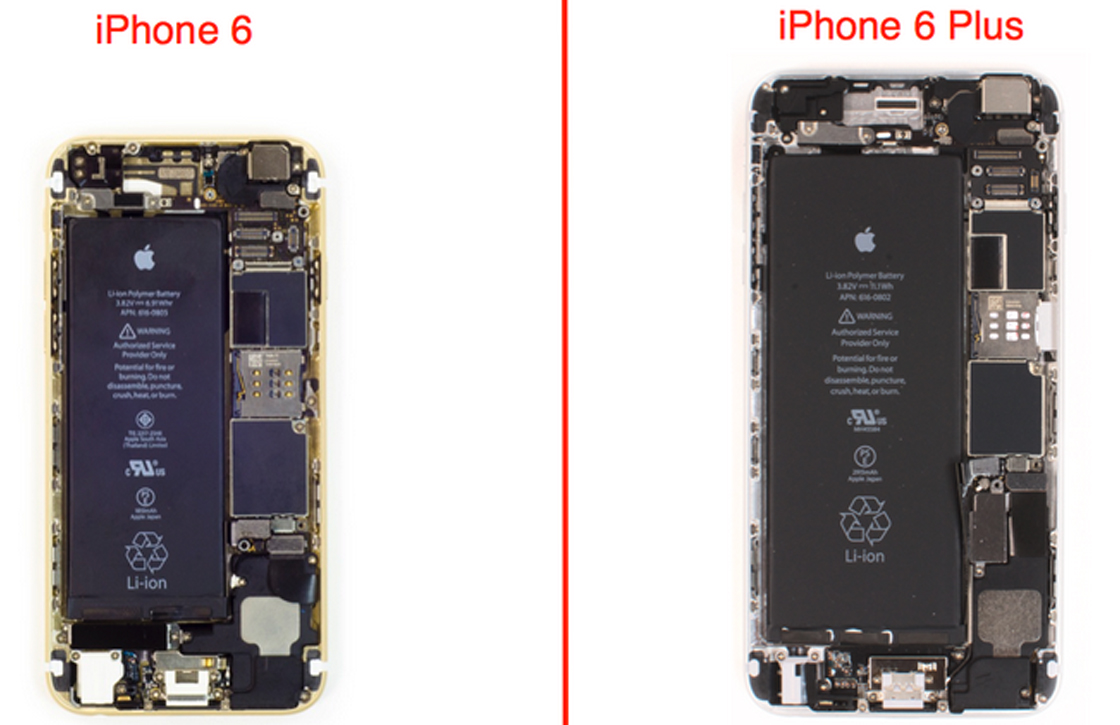 Zo zien de iPhone 6 en iPhone 6 Plus er van binnen uit
