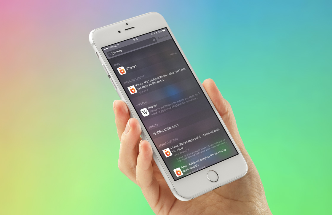 Spotlight in iOS 9: nieuwe functies en instellingen beheren