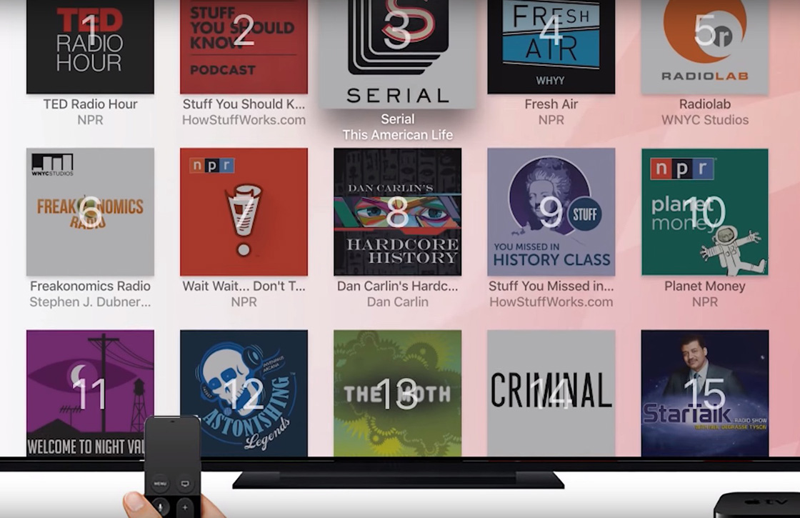 De eerste Apple TV podcast-app is niet van Apple